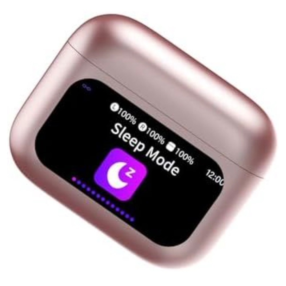 ZYHKON Sleep‎ SU9 Wireless Earbuds Bluetooth Headphones Rose Gold Smart Case LED
